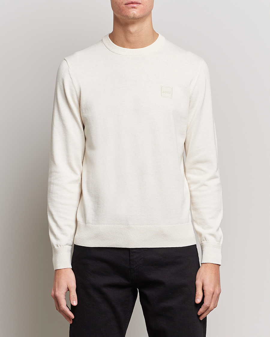 Herr | Tröjor | BOSS ORANGE | Kanovano Knitted Sweater Open White