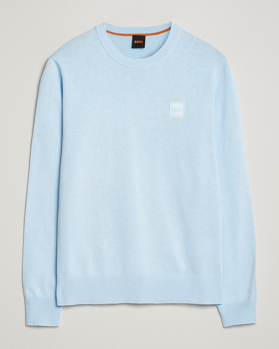 Herr | Tröjor | BOSS ORANGE | Kanovano Knitted Sweater Open Blue
