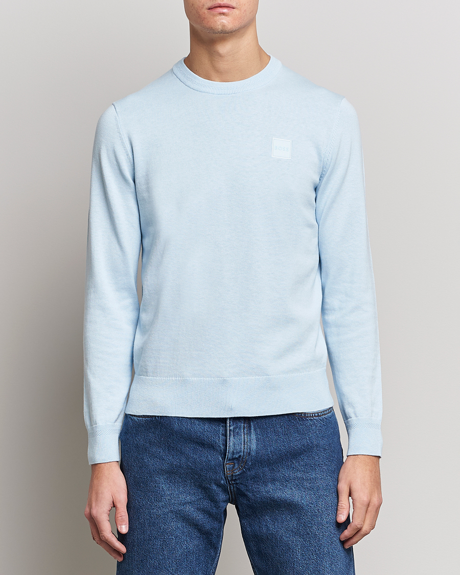 Herr | Tröjor | BOSS ORANGE | Kanovano Knitted Sweater Open Blue
