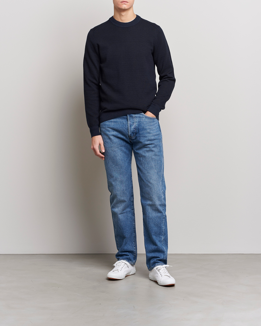 Herr | Tröjor | BOSS ORANGE | Abovemo Knitted Sweater Dark Blue