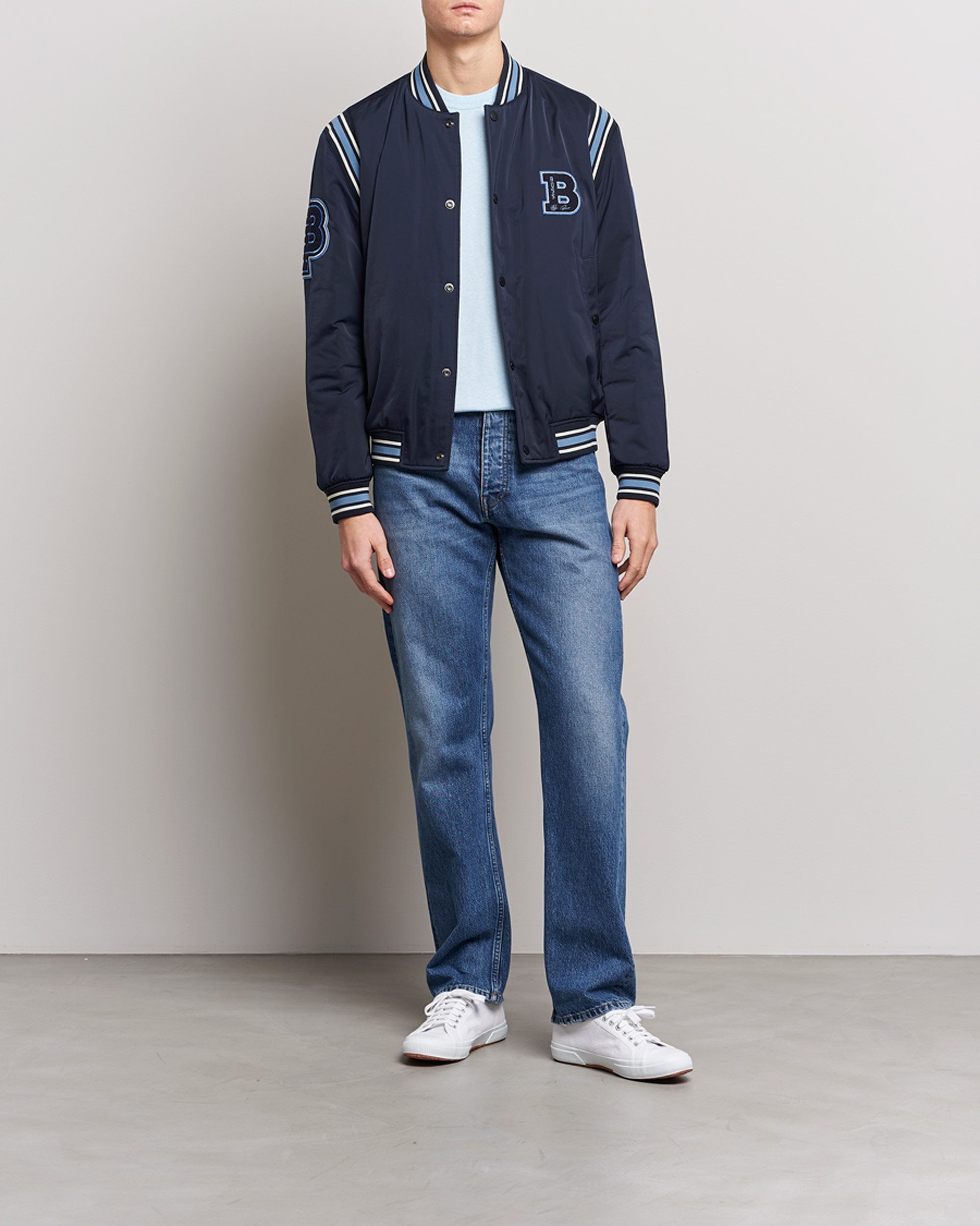 Herr | Jackor | BOSS ORANGE | Oronzo Varsity Bomber Jacket Dark Blue