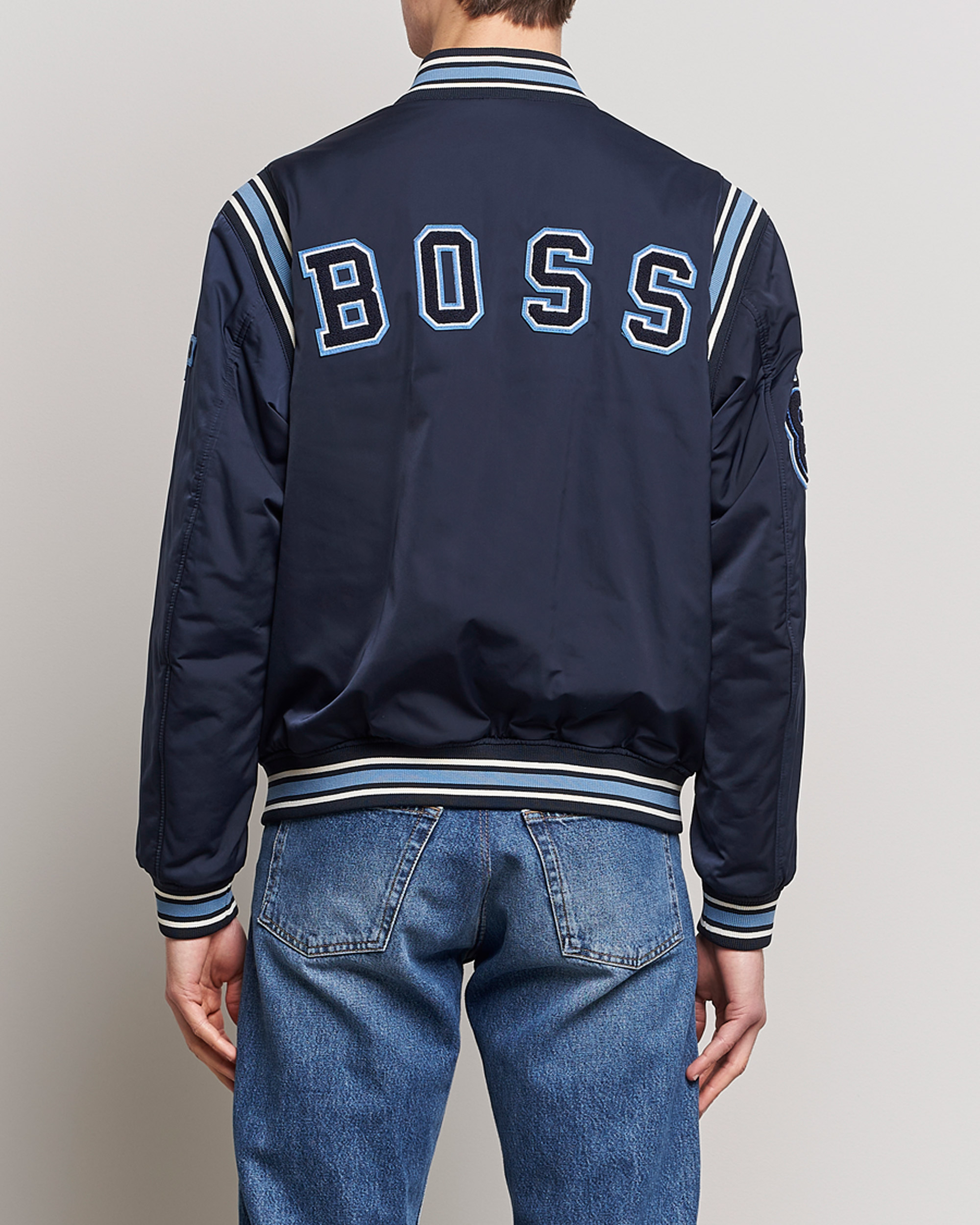 Herr | Jackor | BOSS ORANGE | Oronzo Varsity Bomber Jacket Dark Blue