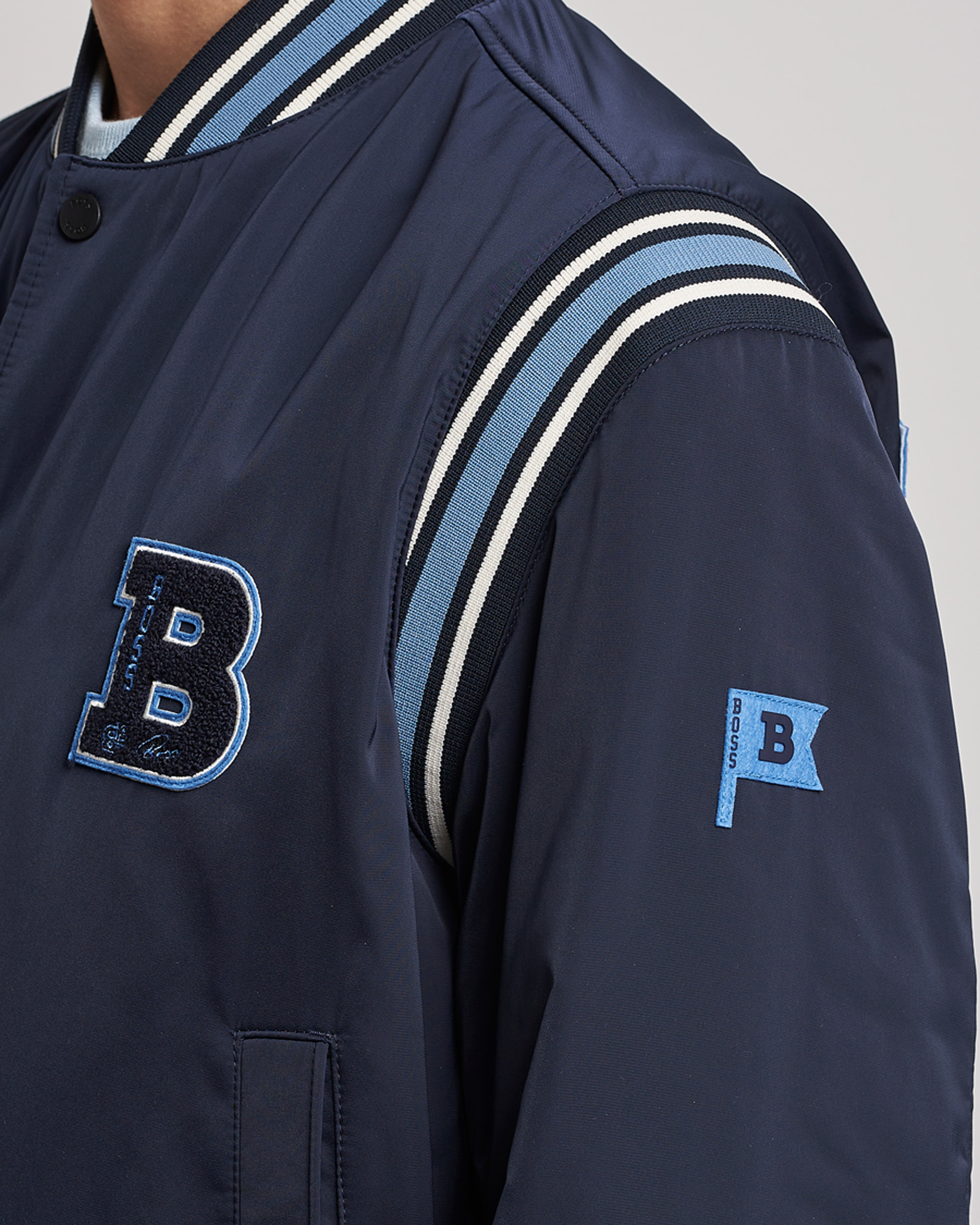 Herr | Jackor | BOSS ORANGE | Oronzo Varsity Bomber Jacket Dark Blue