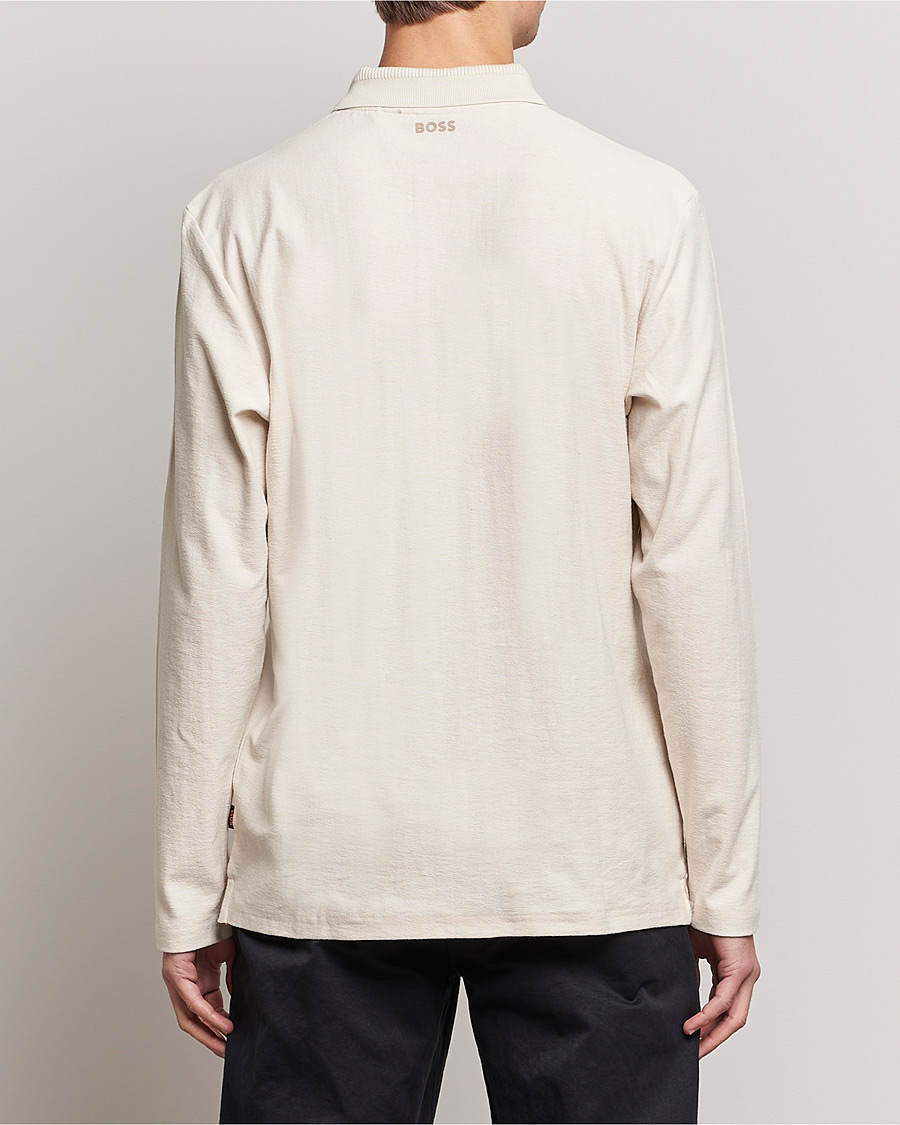 Herr | Tröjor | BOSS ORANGE | Pecollege Knitted Polo Open White