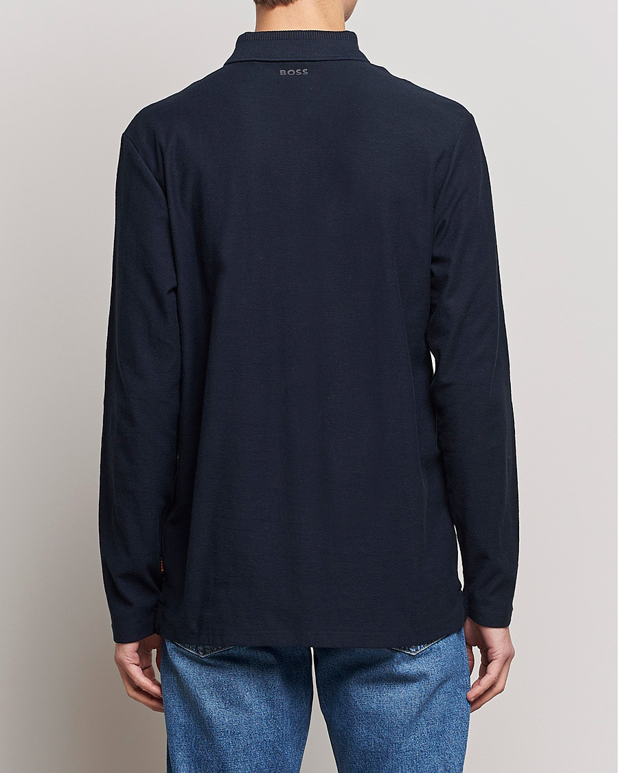 Herr | Tröjor | BOSS ORANGE | Pecollege Knitted Polo Dark Blue