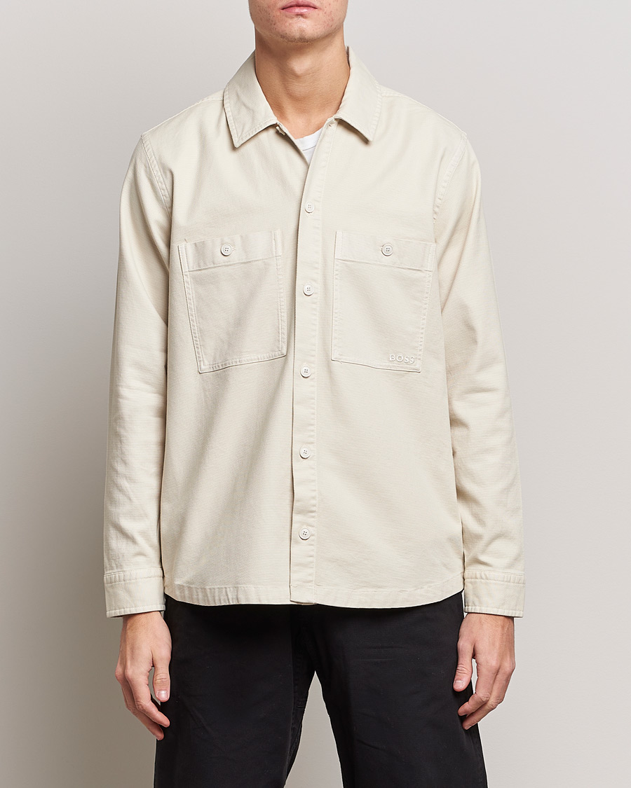 Herr | Vårjackor herr | BOSS ORANGE | Locky Pocket Overshirt Open White
