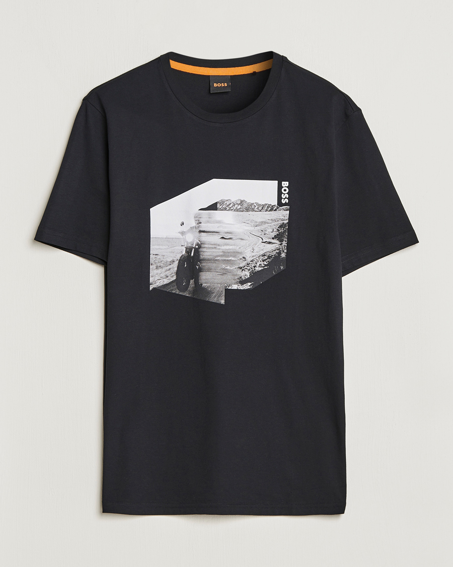 Herr | T-Shirts | BOSS ORANGE | Teglow Photoprint Crew Neck T-Shirt Black