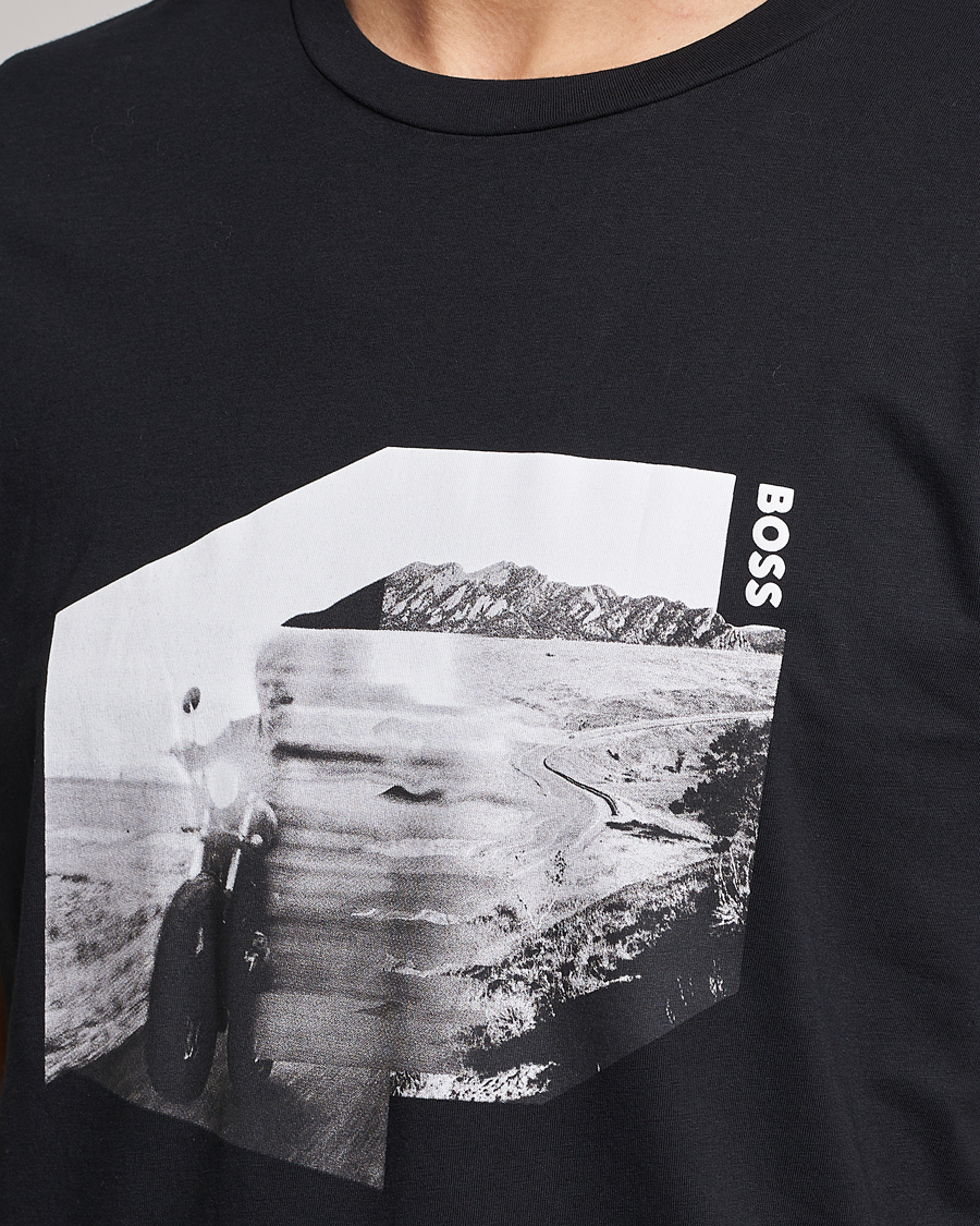 Herr | T-Shirts | BOSS ORANGE | Teglow Photoprint Crew Neck T-Shirt Black