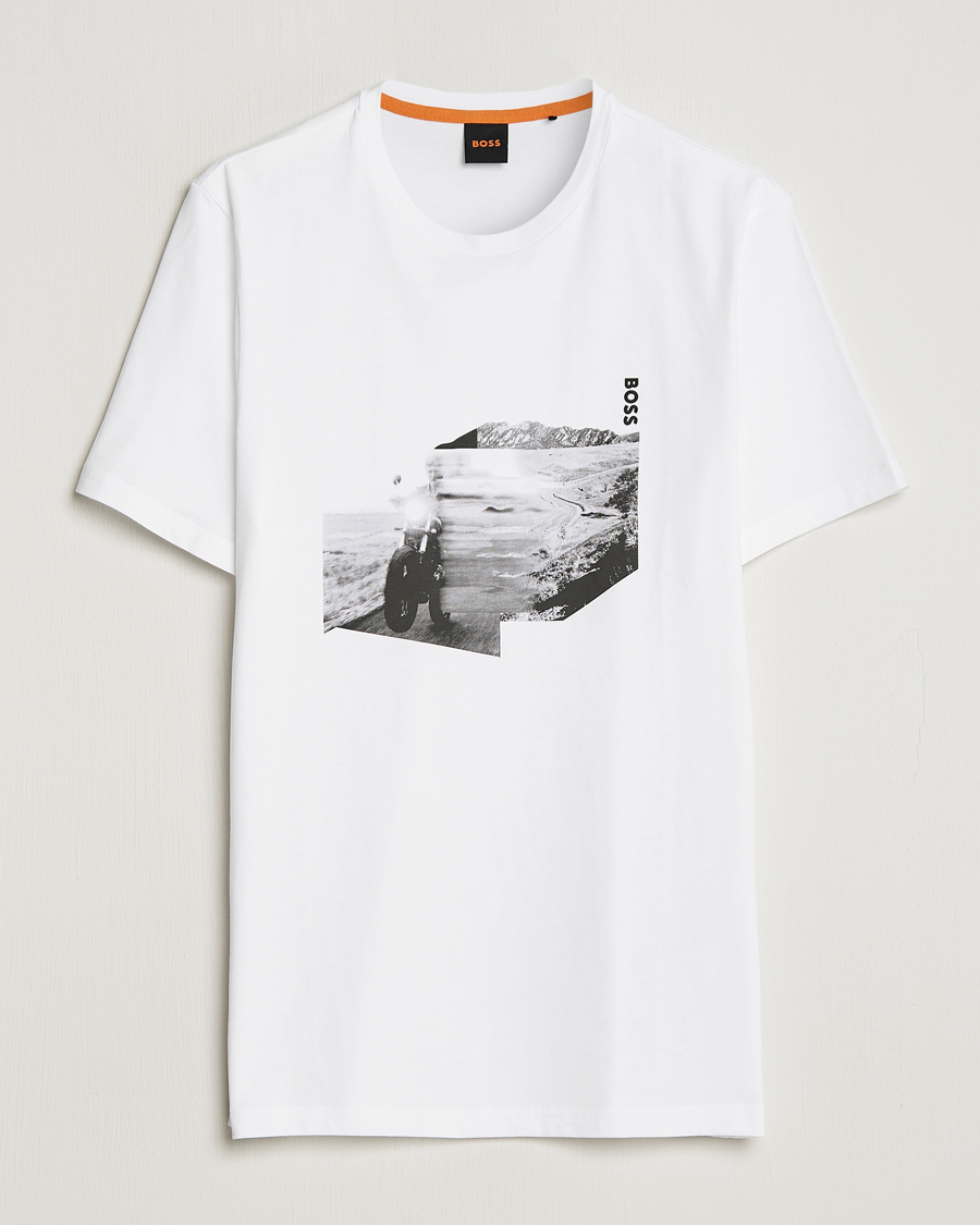 Herr | T-Shirts | BOSS ORANGE | Teglow Photoprint Crew Neck T-Shirt White