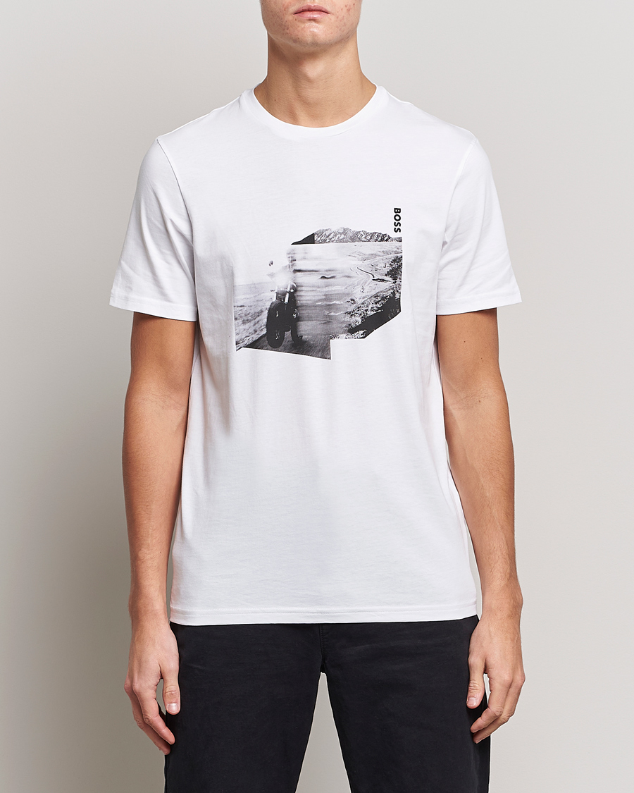 Herr | T-Shirts | BOSS ORANGE | Teglow Photoprint Crew Neck T-Shirt White