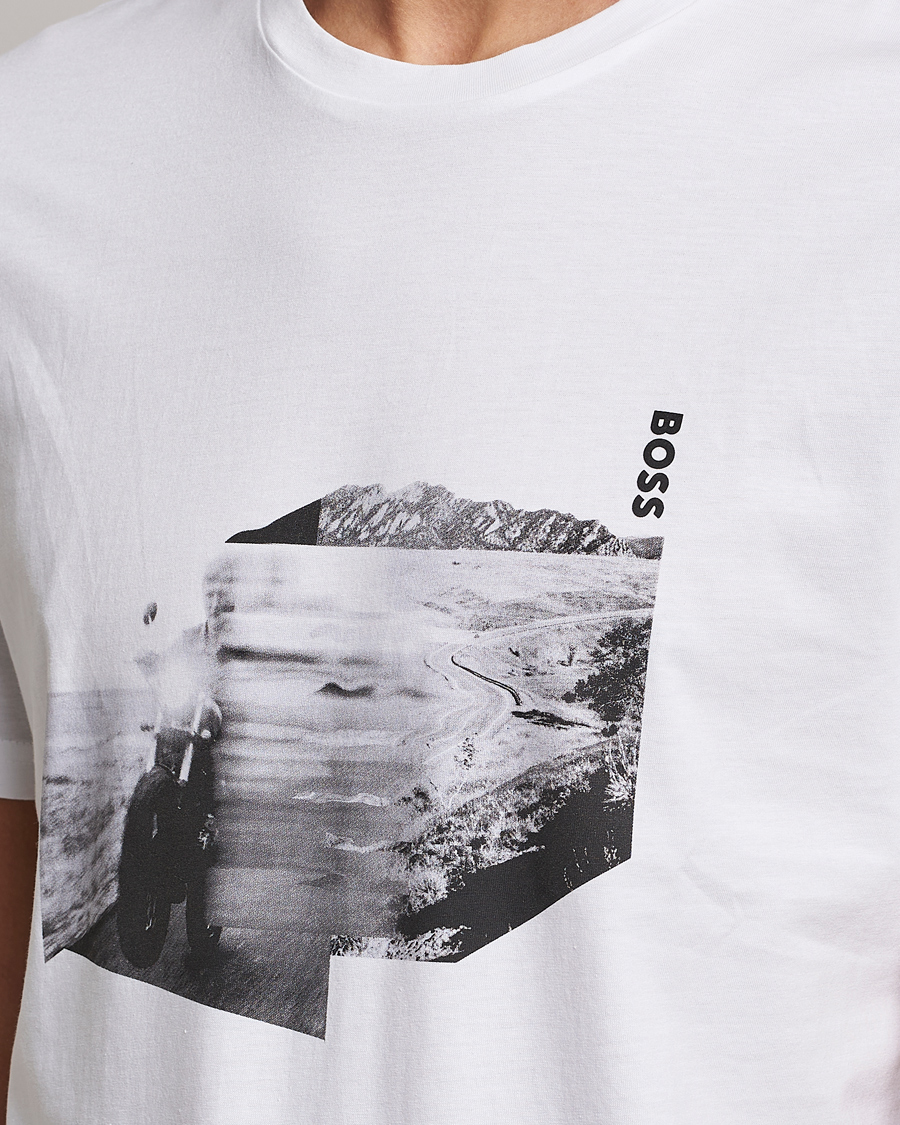 Herr | T-Shirts | BOSS ORANGE | Teglow Photoprint Crew Neck T-Shirt White