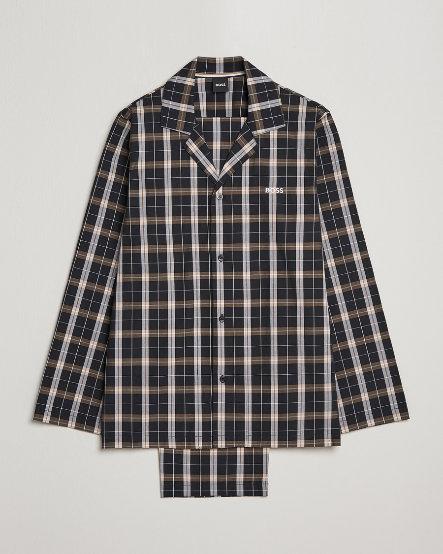 Herr | Pyjamas & Morgonrockar | BOSS BLACK | Urban Checked Pyjama Set Black/Beige
