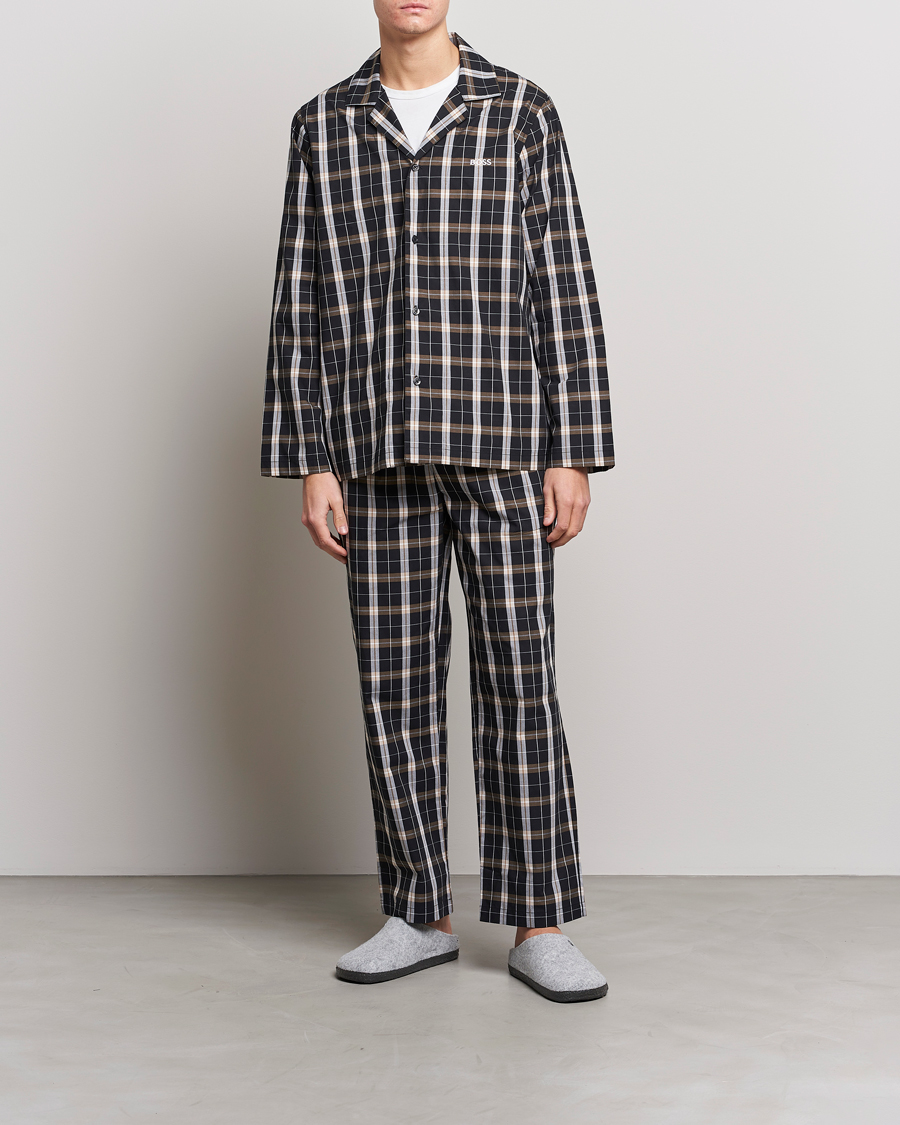 Herr | Pyjamas & Morgonrockar | BOSS BLACK | Urban Checked Pyjama Set Black/Beige