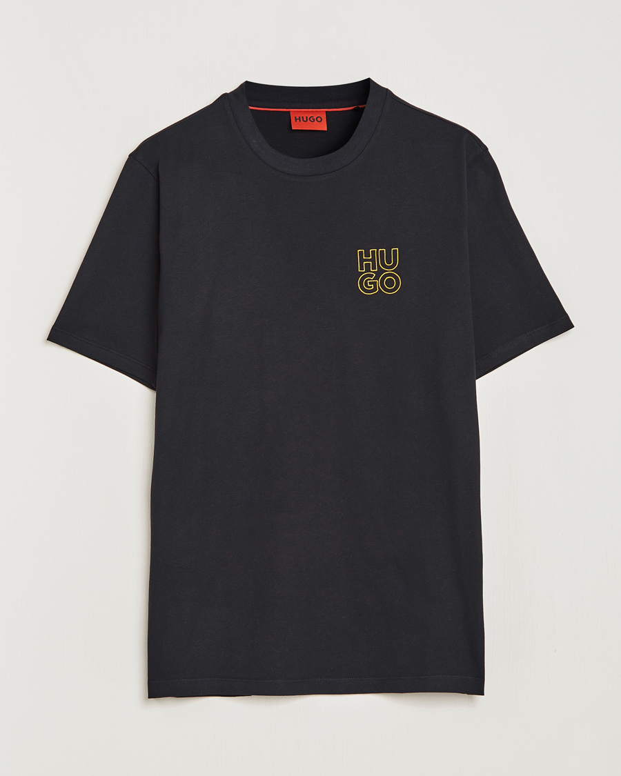 Herr | T-Shirts | HUGO | Daiman Logo Crew Neck T-Shirt Black