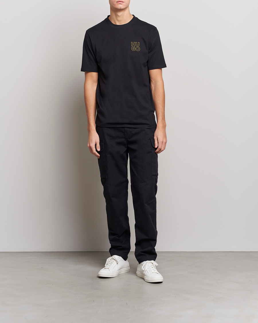 Herr | T-Shirts | HUGO | Daiman Logo Crew Neck T-Shirt Black