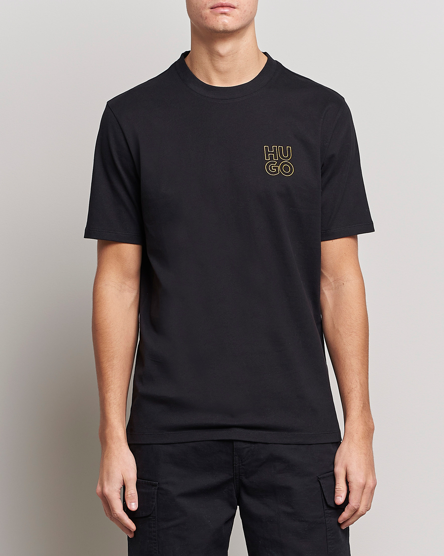 Herr | HUGO | HUGO | Daiman Logo Crew Neck T-Shirt Black