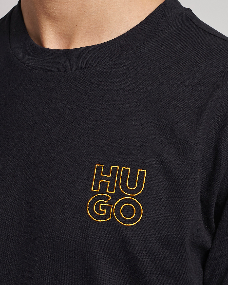 Herr | T-Shirts | HUGO | Daiman Logo Crew Neck T-Shirt Black