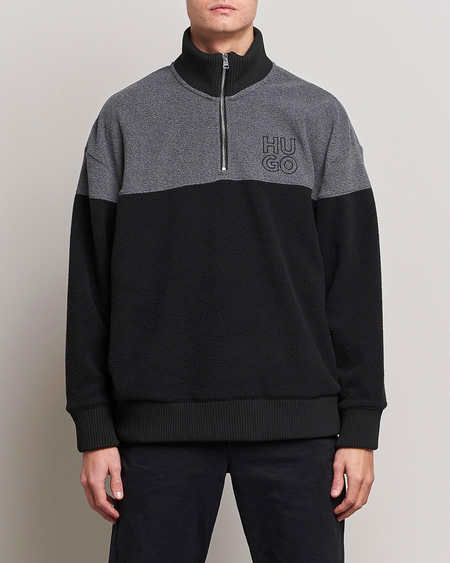 Herr | Tröjor | HUGO | Dorpin Half Zip Sweater Black