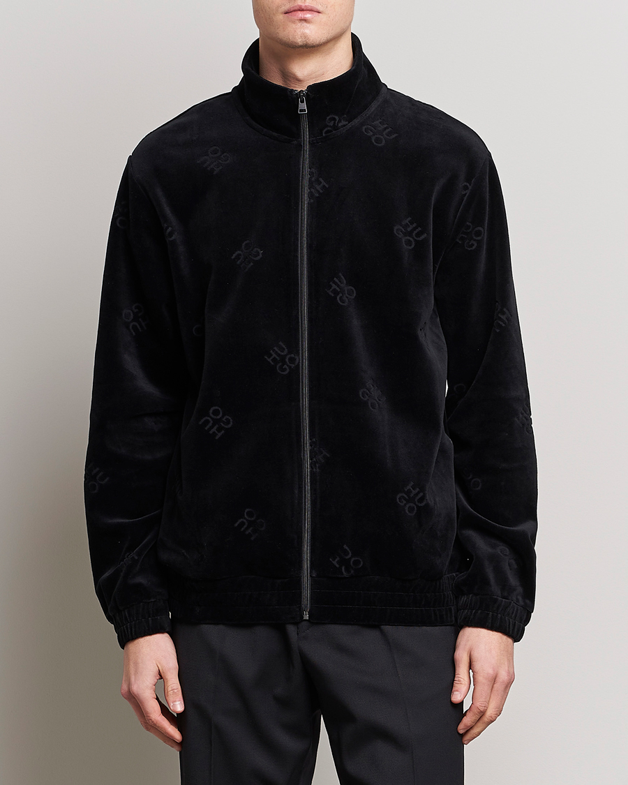 Herr | Tröjor | HUGO | Dornbill Velvet Full Zip Jacket Black