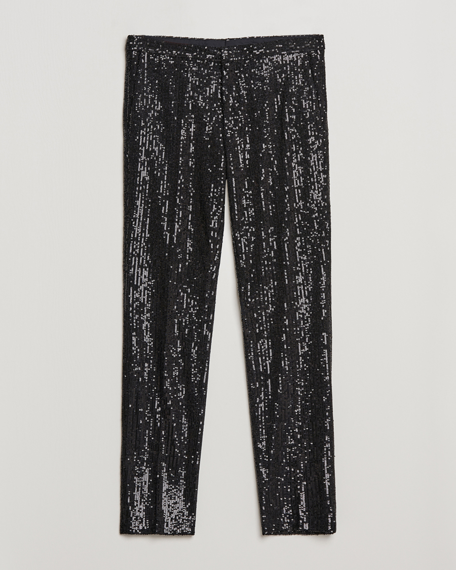 Herr | Byxor | HUGO | Hesten Shiny Tuxedo Trousers Black