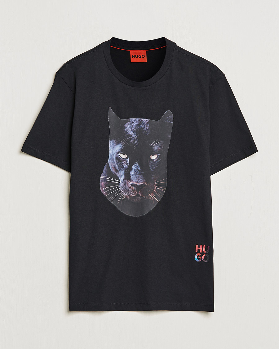Herr | T-Shirts | HUGO | Deetah Logo Crew Neck T-Shirt Black