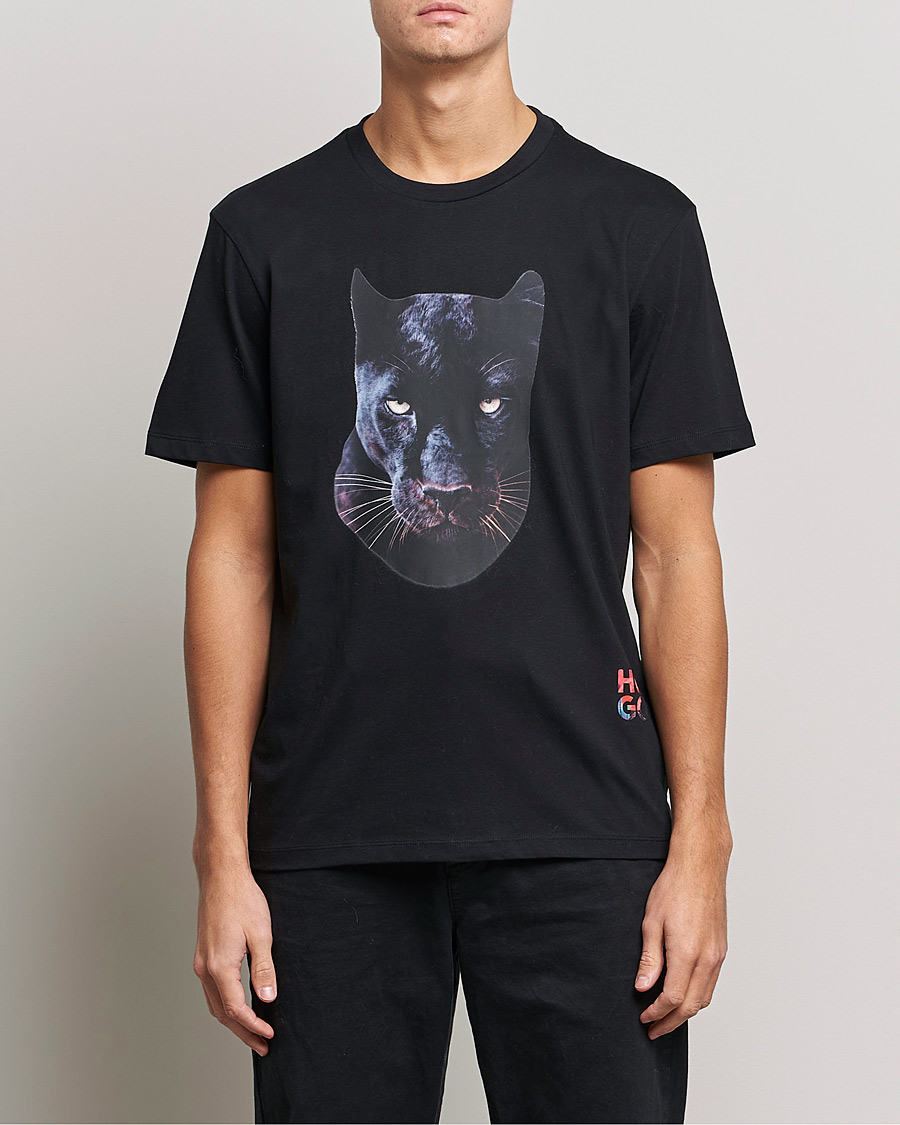 Herr | T-Shirts | HUGO | Deetah Logo Crew Neck T-Shirt Black