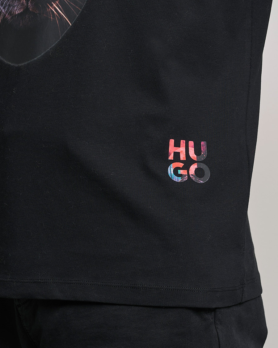 Herr | T-Shirts | HUGO | Deetah Logo Crew Neck T-Shirt Black