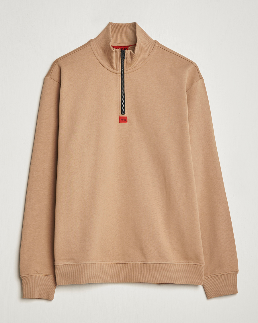 Herr | Tröjor | HUGO | Durty Half Zip Sweater Medium Beige