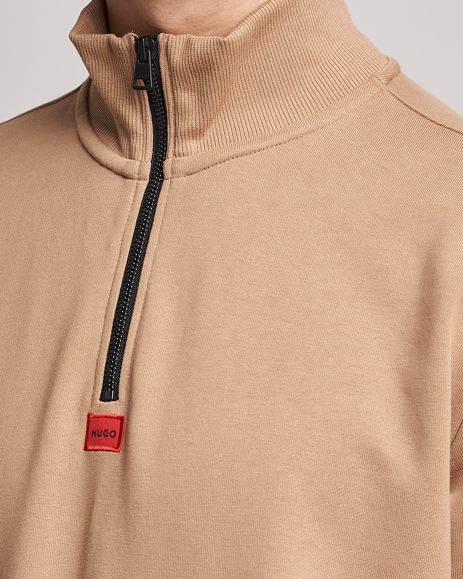 Herr | Tröjor | HUGO | Durty Half Zip Sweater Medium Beige