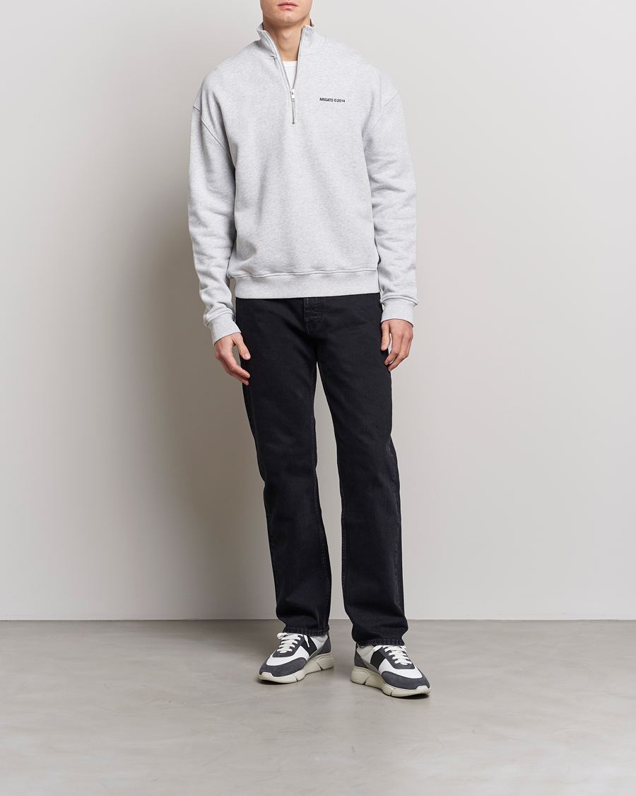 Herr | Tröjor | Axel Arigato | Monogram Half Zip Sweater Grey Melange
