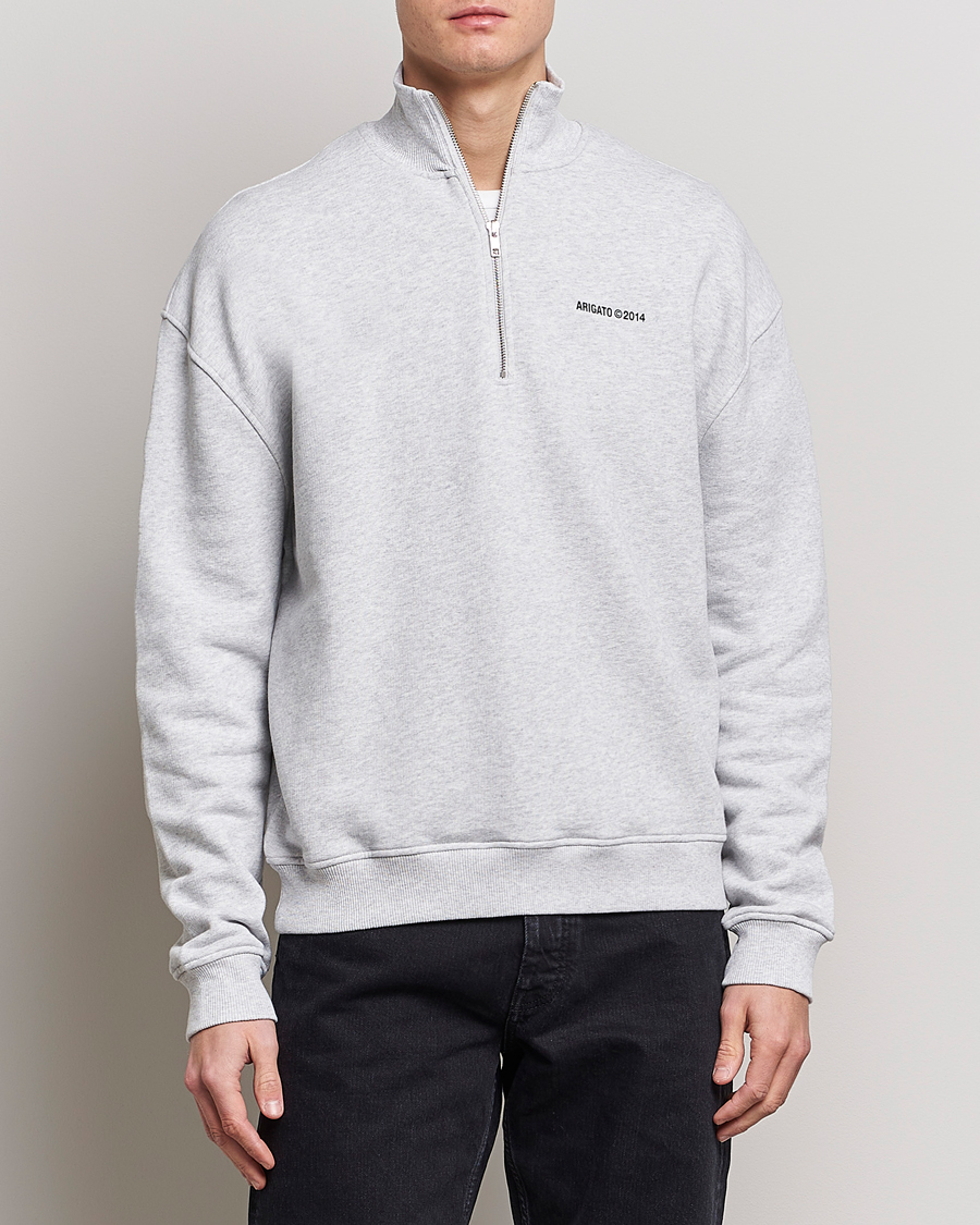 Herr | Tröjor | Axel Arigato | Monogram Half Zip Sweater Grey Melange