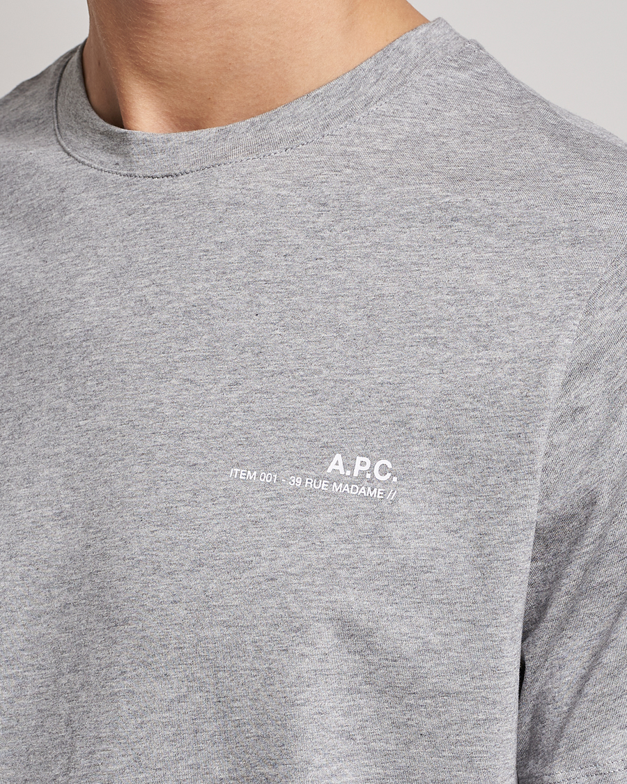 Herr | T-Shirts | A.P.C. | Item T-Shirt Heather Grey