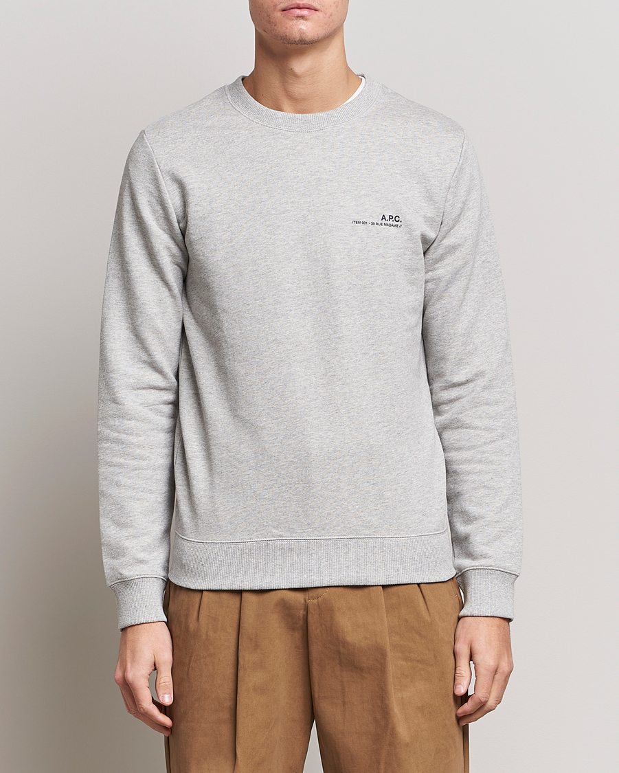 Herr | Grå Sweatshirts | A.P.C. | Item Sweatshirt Heather Grey