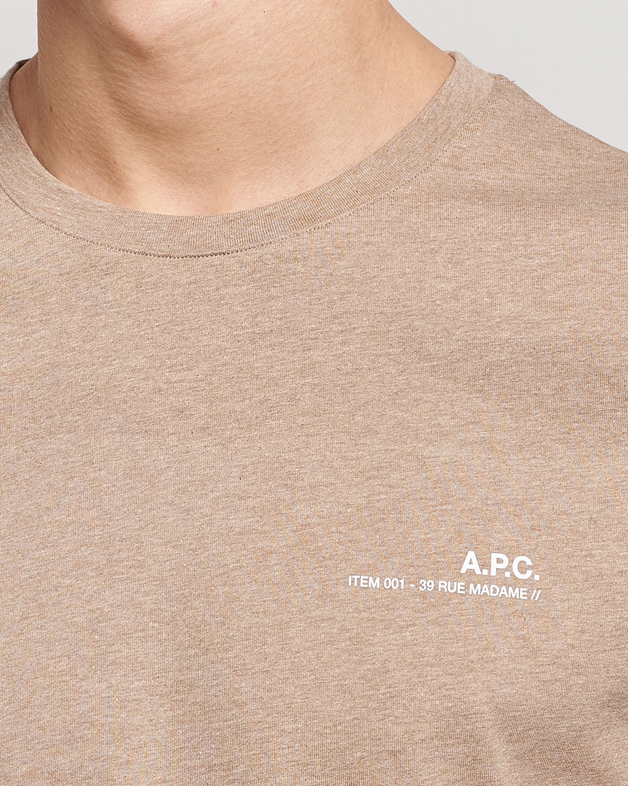 Herr | T-Shirts | A.P.C. | Item T-Shirt Heather Beige