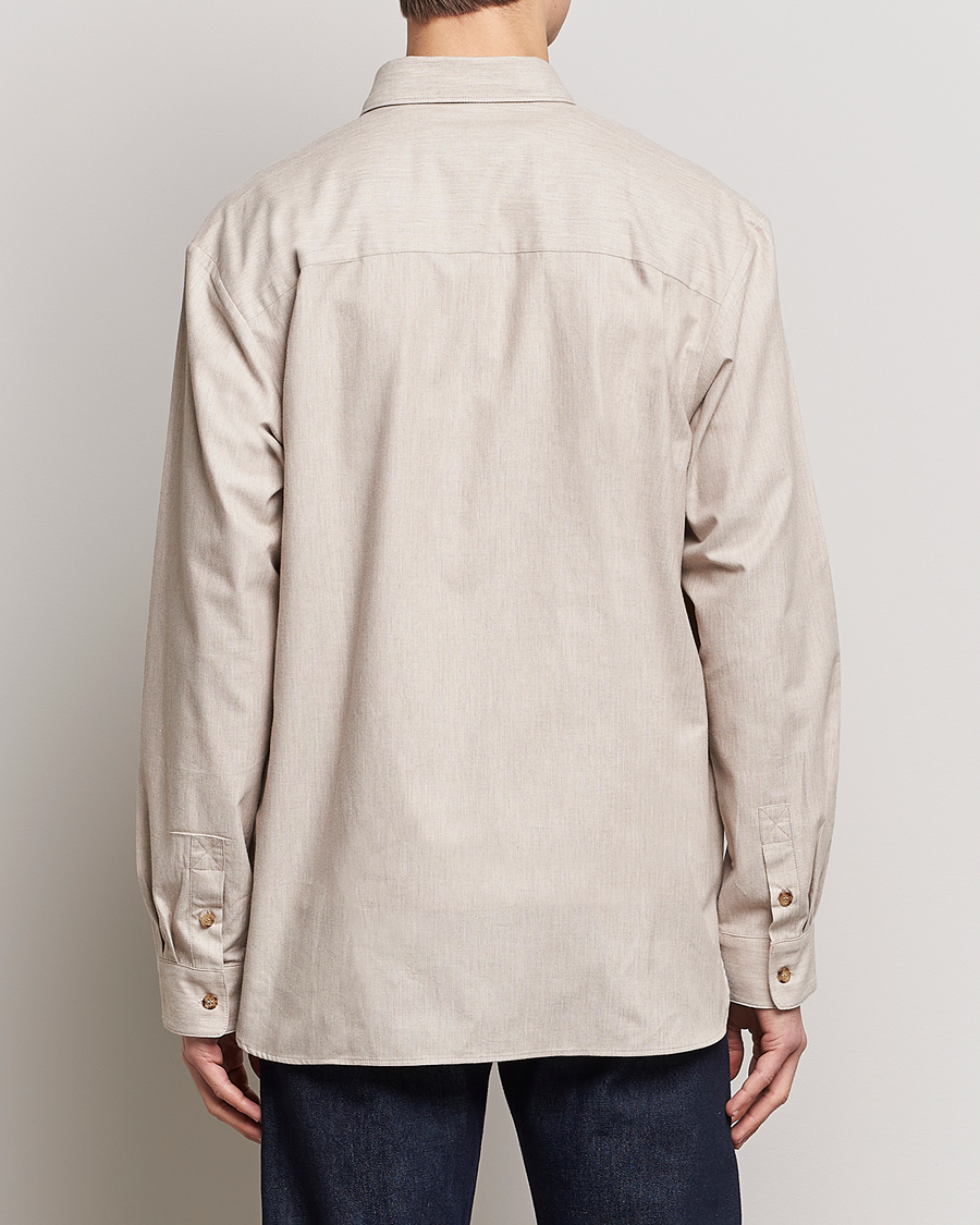 Herr | Skjortor | A.P.C. | Marlo Flannel Shirt Heather Beige