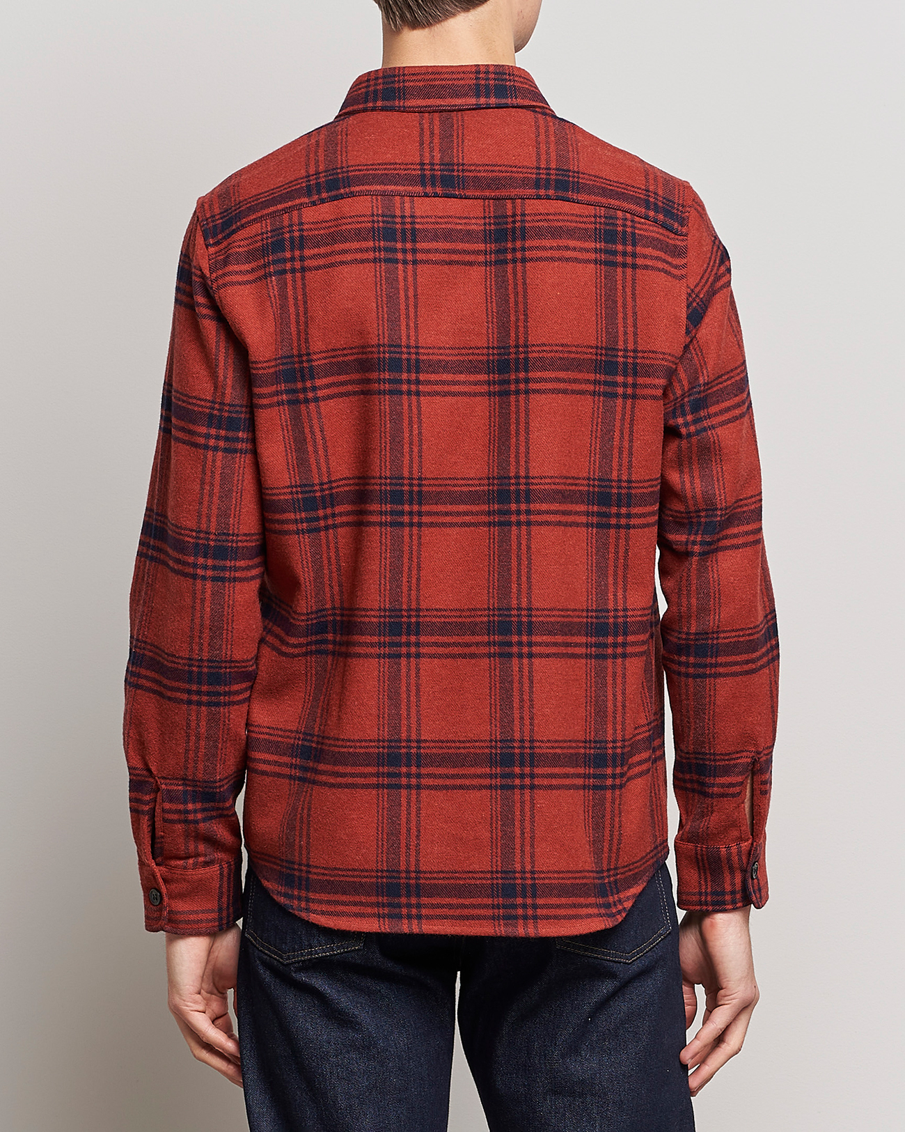 Herr | Skjortor | A.P.C. | Trek Heavy Overshirt Brick Red