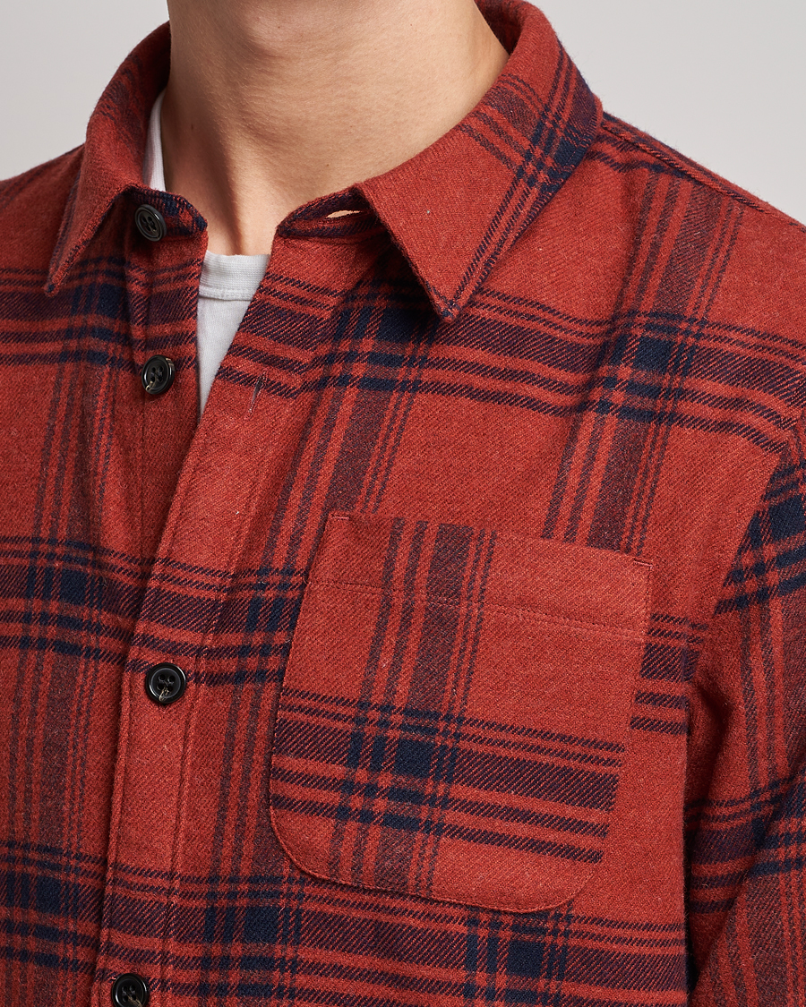 Herr | Skjortor | A.P.C. | Trek Heavy Overshirt Brick Red