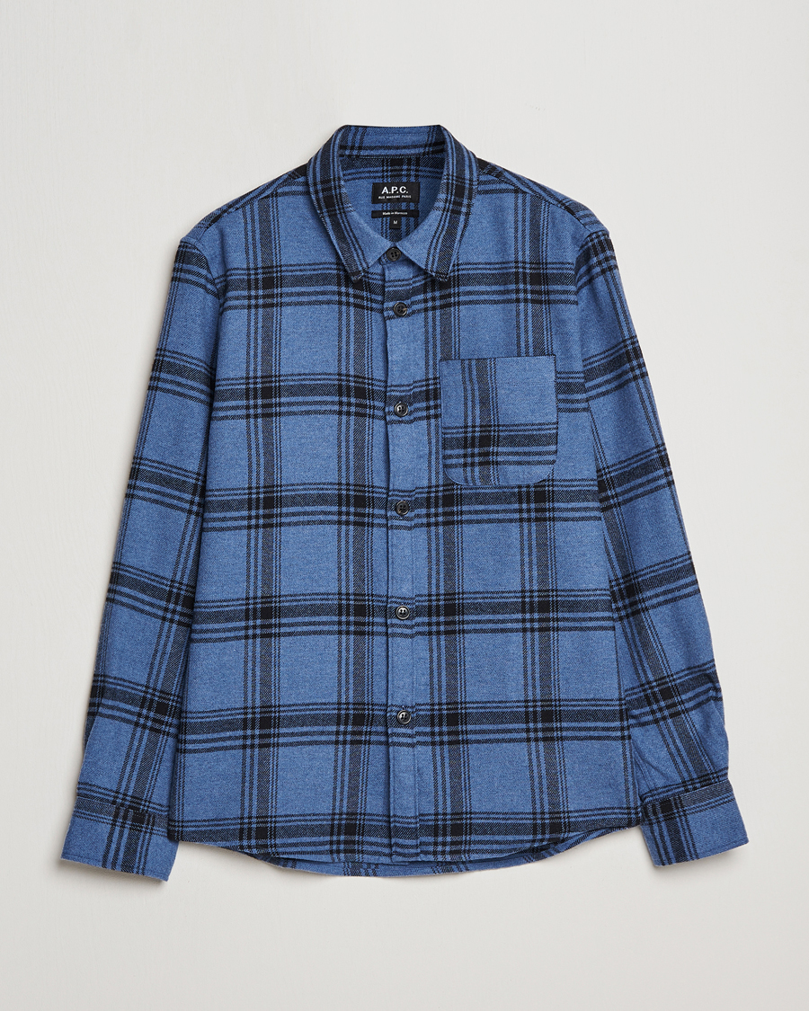 Herr | Skjortor | A.P.C. | Trek Heavy Overshirt Blue Check