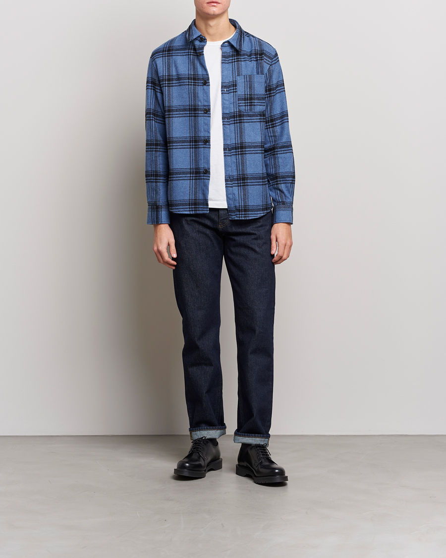 Herr | Skjortor | A.P.C. | Trek Heavy Overshirt Blue Check