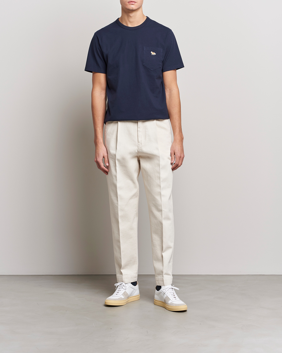 Herr | T-Shirts | Maison Kitsuné | Baby Fox Patch Tee Navy