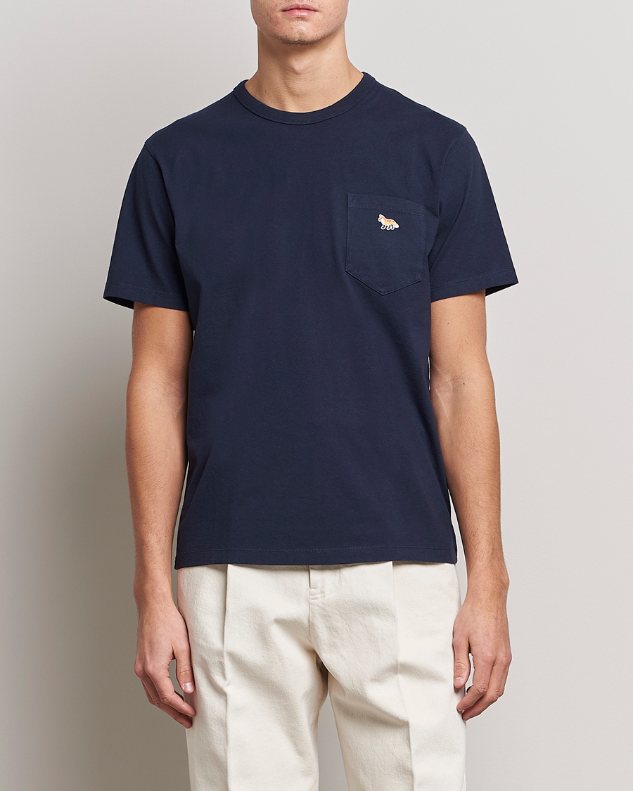 Herr | T-Shirts | Maison Kitsuné | Baby Fox Patch Tee Navy