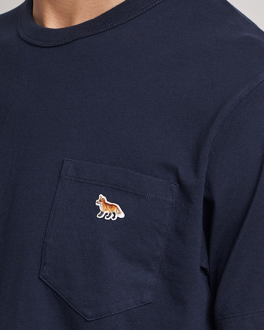 Herr | T-Shirts | Maison Kitsuné | Baby Fox Patch Tee Navy