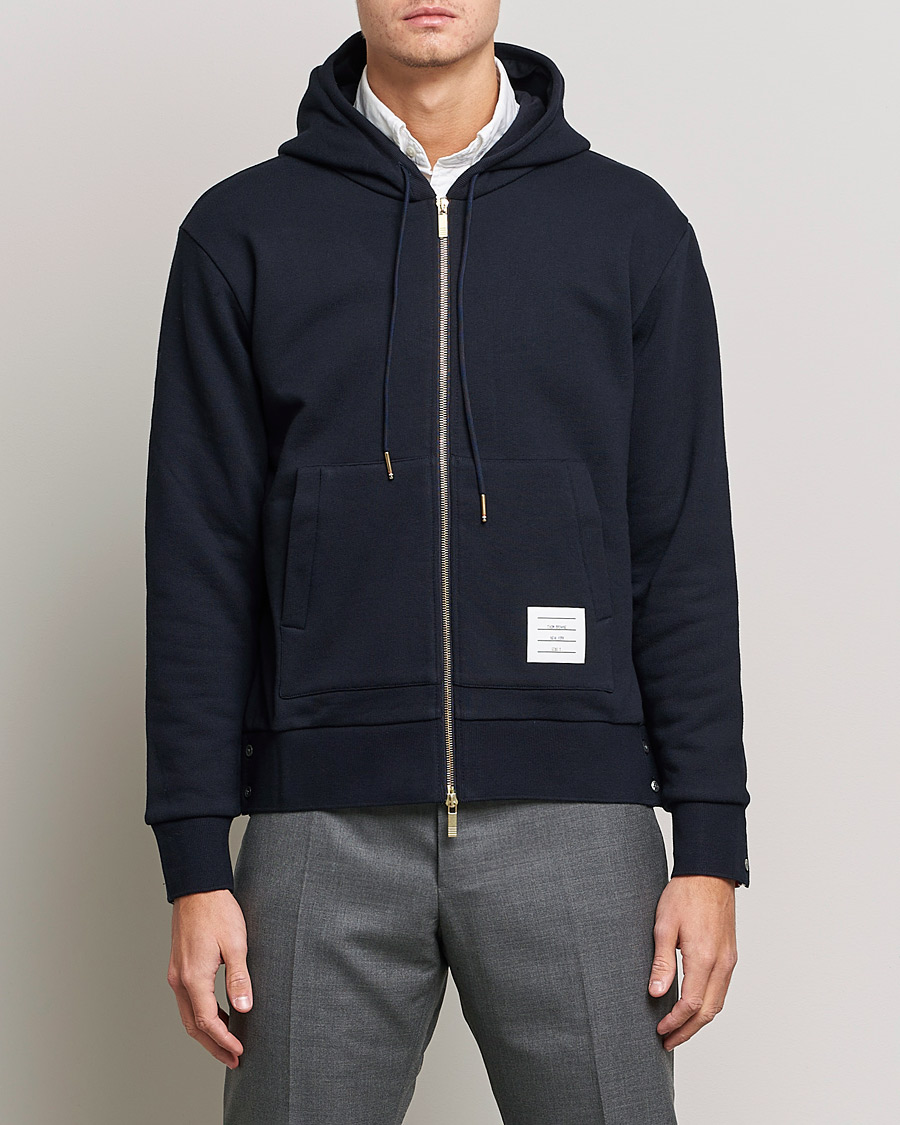 Herr | Tröjor | Thom Browne | Center Back Full Zip Hoodie Navy