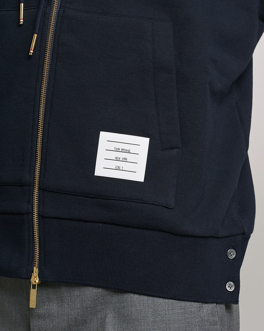 Herr | Tröjor | Thom Browne | Center Back Full Zip Hoodie Navy