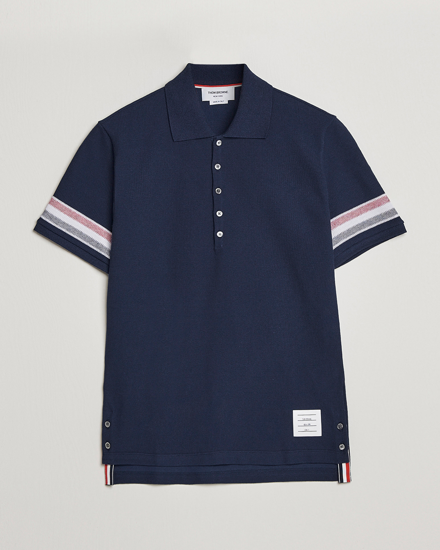 Herr | Pikéer | Thom Browne | RWB Stripe Polo Shirt Navy