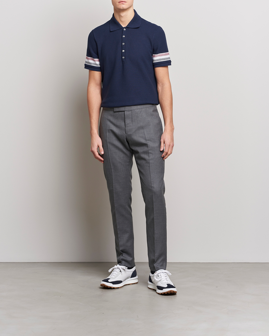 Herr | Pikéer | Thom Browne | RWB Stripe Polo Shirt Navy
