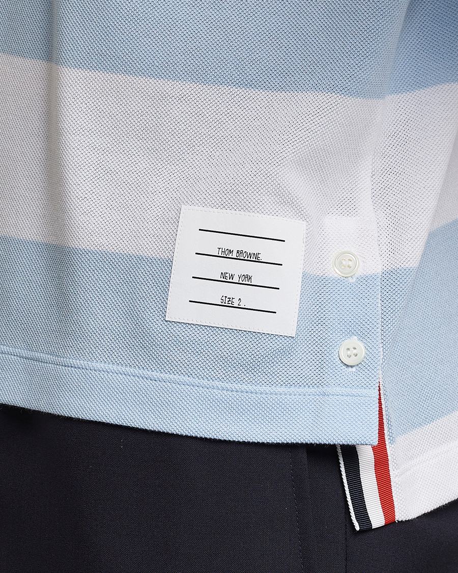 Herr | Tröjor | Thom Browne | Rugby Stripe Long Sleeve Polo Light Blue