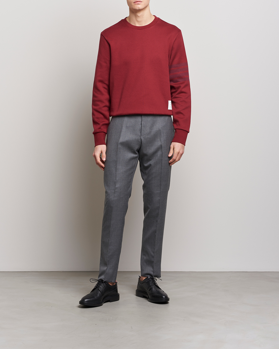 Herr | Tröjor | Thom Browne | Tonal 4 Bar Sweatshirt Burgundy