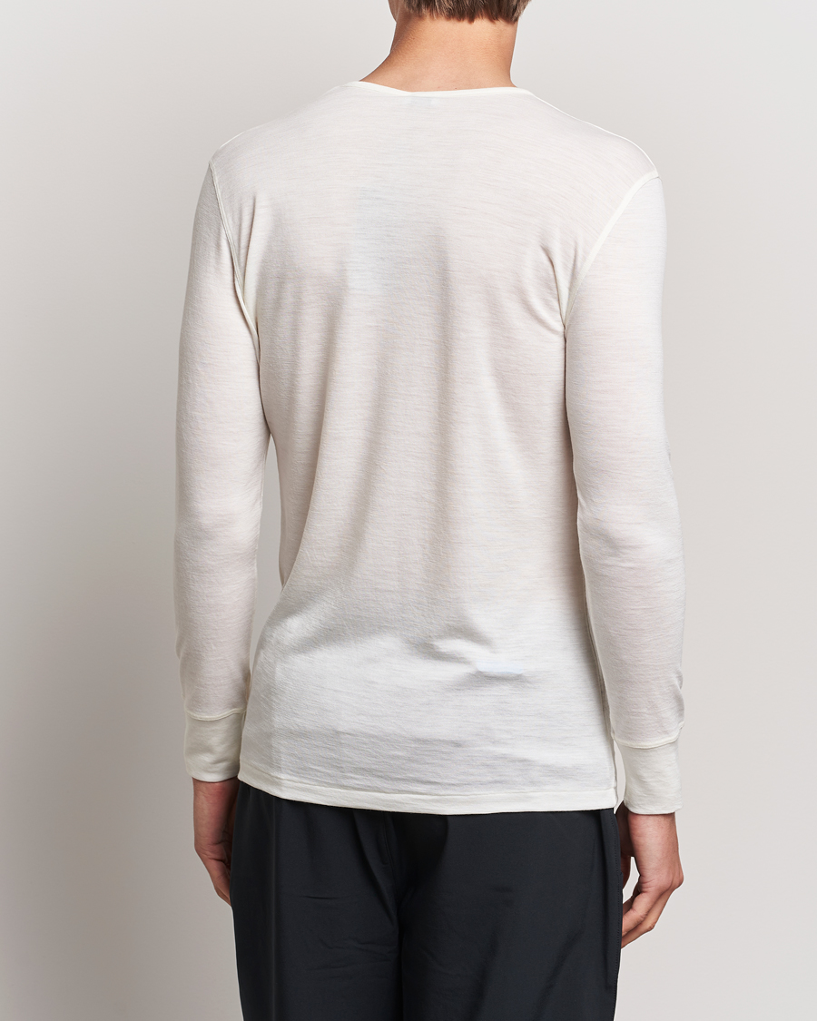 Herr | Långärmade t-shirts | Zimmerli of Switzerland | Wool/Silk Long Sleeve T-Shirt Ecru