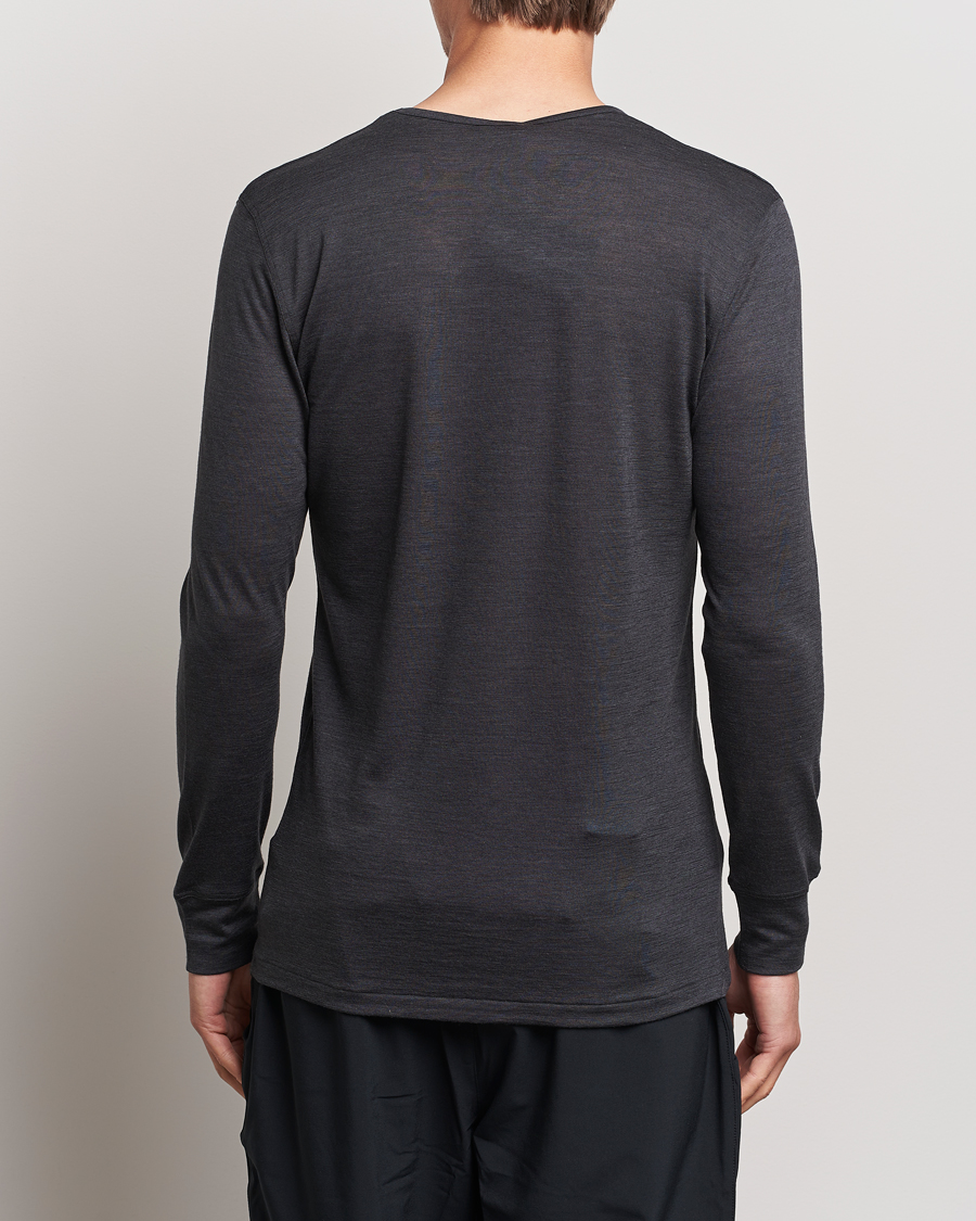 Herr | Kläder | Zimmerli of Switzerland | Wool/Silk Long Sleeve T-Shirt Charcoal